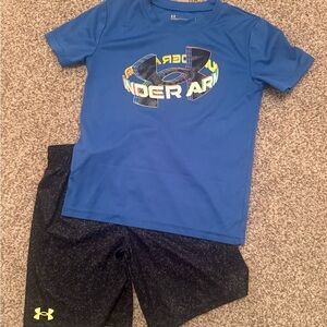 Under Armour Blue T-Shirt and Black Shorts Set size 7